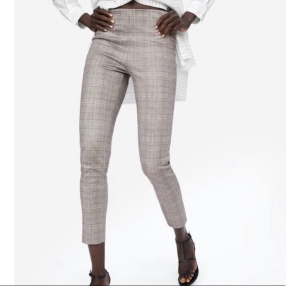 Zara plaid ankle leggings Sz L